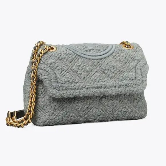 Fleming Soft Boucle Convertible Shoulder by Tory Burch, Color: Carbon - Picture 1 of 5